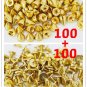 100pcs 9.5mm Gold Color Metal Bullet Rivet Spikes Stud Punk rock Bag B