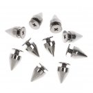 50pcs 9.5mm Silver Metal Bullet Rivet Spikes Stud