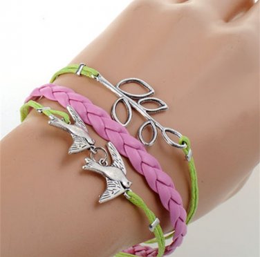 Bracelet Leaf Peace Dove bracelets with exquisite gift box