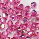 36 pcs Swarovski Crystal Elements 5328 5mm XILLION BICONE Beads ROSE AB