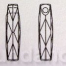 2 Swarovski  6460 20mm COLUMN Pendant Crystal SILVER SD