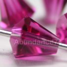 12 Pcs Swarovski 5400 6.6 by 6mm VINTAGE PYRAMID SHAPE Crystal FUCHSIA