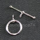 2 Set Bright Sterling Silver Round Plain Toggle Clasp Bead TC9M