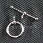 2 Set Bright Sterling Silver Round Plain Toggle Clasp Bead TC9M