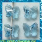 12 Swarovski Crystal Bead 5754 Butterfly 8mm Aquamarine