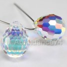 2 pieces Swarovski Crystal 6002 15mm Vintage Disco Drop Pendants Clear AB