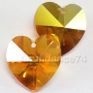 6 pcs Swarovski  6228 10mm HEART Crystal Pendant TOPAZ AB