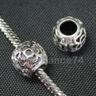 1 piece Sterling Silver 4 Flower European Bead Charm 10mm C38