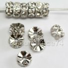12 pcs Swarovski Crystal 5mm 4720 Rondelle Silver Spacer beads