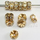 12 pcs Swarovski Crystal 6mm 4720 Rondelle GOLD Spacer beads