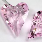 2 Swarovski Crystal 17mm 6240 Wild Heart Pendant LtRose
