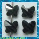 12 Swarovski Crystal Bead 5754 Butterfly 8mm Jet Rare !
