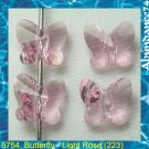 12 Swarovski Crystal Bead 5754 Butterfly 8mm Lt Rose