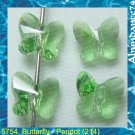 12 Swarovski Crystal Bead 5754 Butterfly 8mm Peridot