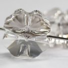 4 Swarovski 12mm 5752 Clover Beads Crystal Silver Shade