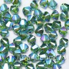 72 Swarovski 5328 Crystal Bead 4mm Fern Green AB2X
