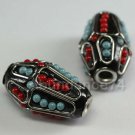 4 Pieces  Long Barrel Big Hole Charm Spacer Beads (BC65BK)