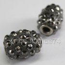 4 Pieces Big Barrel Big Hole Charm Spacer Beads (BC31GY)