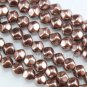 70pcs 6mm Hex shape Faux Glass Pearl Beads Bronze