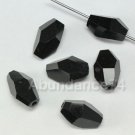 4 pcs Swarovski Crystal 5203 POLYGON Beads 12mm x 8mm JET