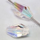 4 pcs Swarovski Crystal 5203 POLYGON Beads 12mm x 8mm CLEAR AB