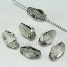 4 pcs Swarovski Crystal 5203 POLYGON Beads 12mm x 8mm BLACK DIAMOND