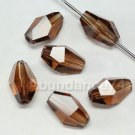 4 pcs Swarovski Crystal 5203 POLYGON Beads 12mm x 8mm SMOKED TOPAZ