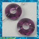 4 Swarovski Crystal 5139 Ring Beads Donut 12mm Amethyst