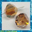2 Swarovski Crystal Beads 5603 Graphic Cube 10mm Copper