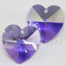 6 pcs Swarovski  6228 10mm HEART Crystal Pendant TANZANITE AB