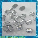 12 Swarovski 2610 Crystal Clear 6x4mm Rectangle Hotfix