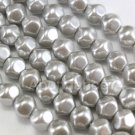 70pcs 6mm Hex shape Faux Glass Pearl Beads Light Grey