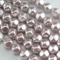 70pcs 6mm Hex shape Faux Glass Pearl Beads Light Purple