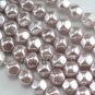 70pcs 6mm Hex shape Faux Glass Pearl Beads Light Purple