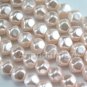 70pcs 6mm Hex shape Faux Glass Pearl Beads Pink Rose