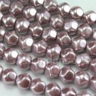 70pcs 6mm Hex shape Faux Glass Pearl Beads Purple