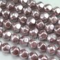 70pcs 6mm Hex shape Faux Glass Pearl Beads Purple