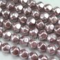 70pcs 6mm Hex shape Faux Glass Pearl Beads Purple