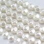 70pcs 6mm Hex shape Faux Glass Pearl Beads Prue White