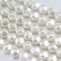 70pcs 6mm Hex shape Faux Glass Pearl Beads Prue White