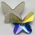 2 Swarovski 18mm 2854 Butterfly NoHF Crystal Clear AB