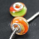 1 piece 925 Sterling MURANO GLASS BEAD SPIRAL European Bead Charm C22