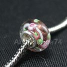 1 piece 925 Sterling MURANO GLASS BEAD PURPLE European Bead Charm C13