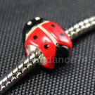 1 piece Sterling Silver CUTE COLOR LADYBIRD European Bead Charm C31
