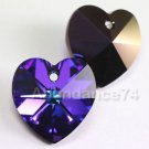6 pcs Swarovski  6228 10mm HEART Crystal Pendant HELITROPE