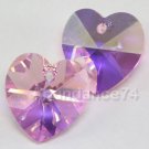 6 pcs Swarovski  6202 10mm HEART Crystal Pendant LIGHT ROSE AB