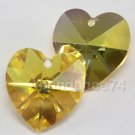 6 pcs Swarovski  6202 10mm HEART Crystal Pendant LIGHT TOPAZ AB