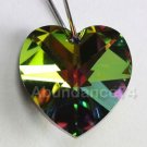 2 pcs 14mm 6202 Swarovski Crystal Heart Pendant VITRAIL MEDIUM