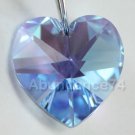 2 pcs 14mm 6202 Swarovski Crystal Heart Pendant AQUAMARINE AB