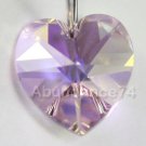 2 pcs 14mm 6202 Swarovski Crystal Heart Pendant LIGHT AMETHYST AB